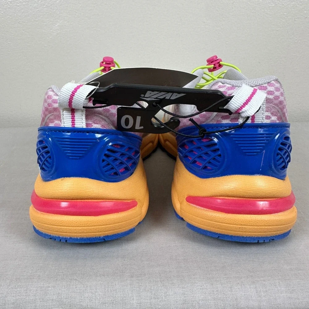 Avia Women's 10 AV Fashion Bungee Sneakers Multi-Color Mesh Walking Workout NEW